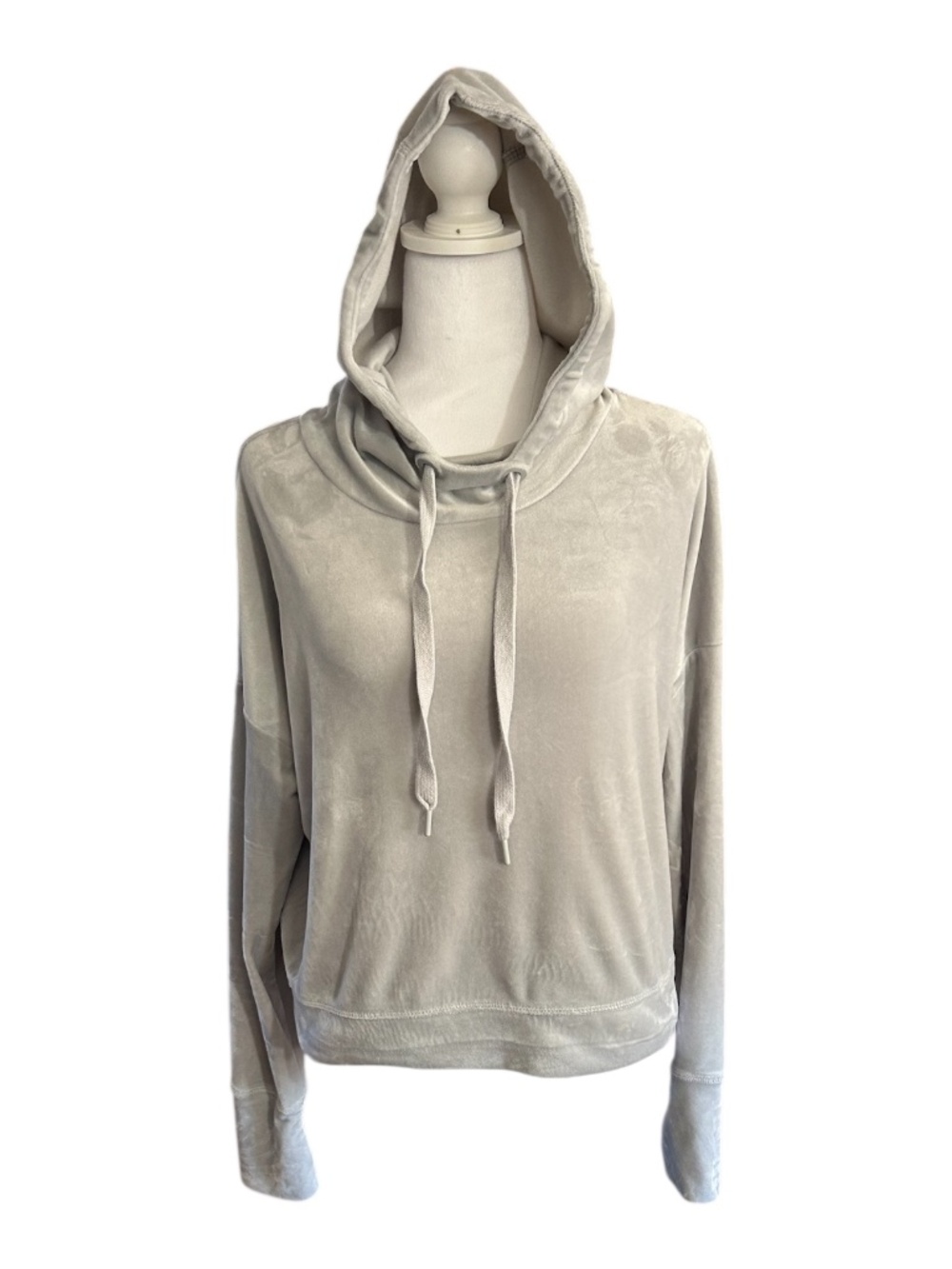 Offline by Aerie Gray Velour Hoodie-Size S